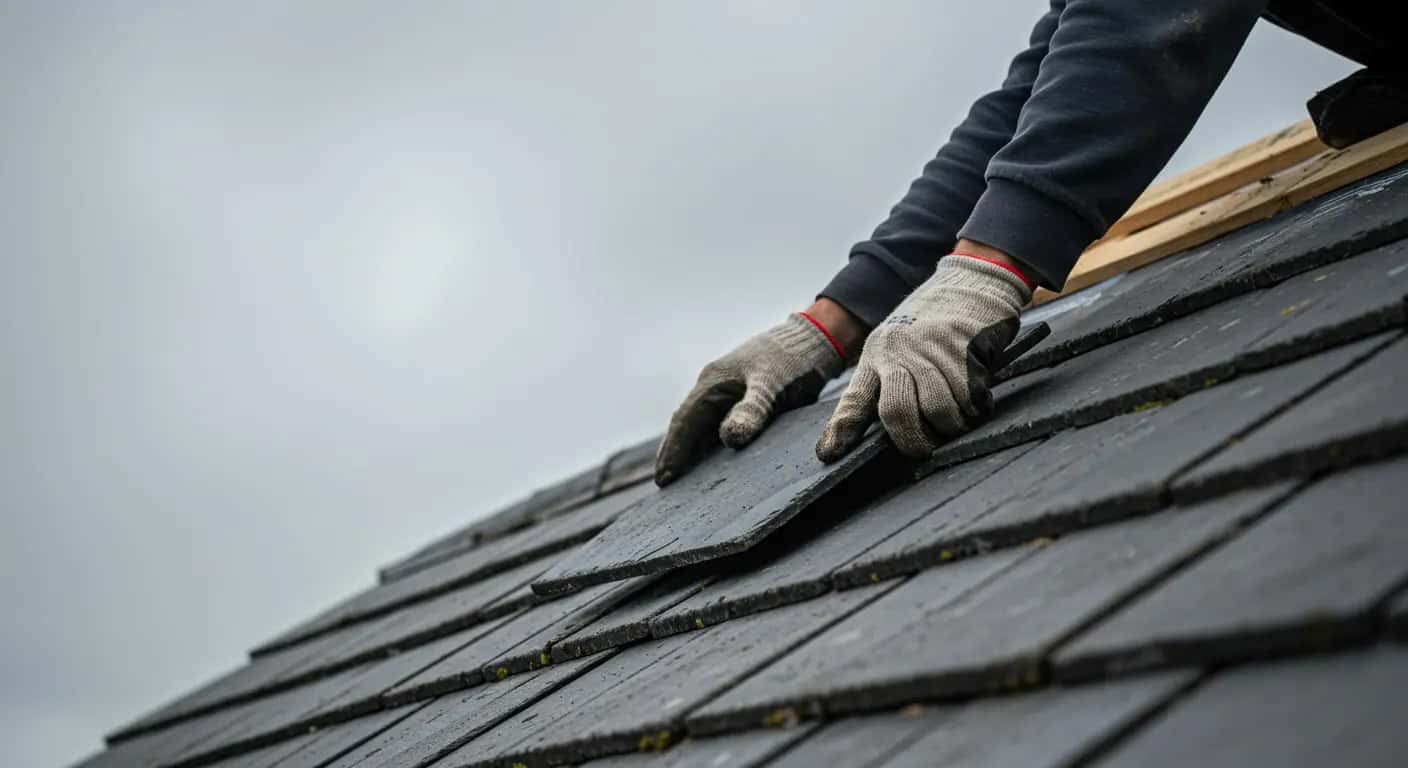Secure Top Roofing team carrying out roof repair work in Dublin