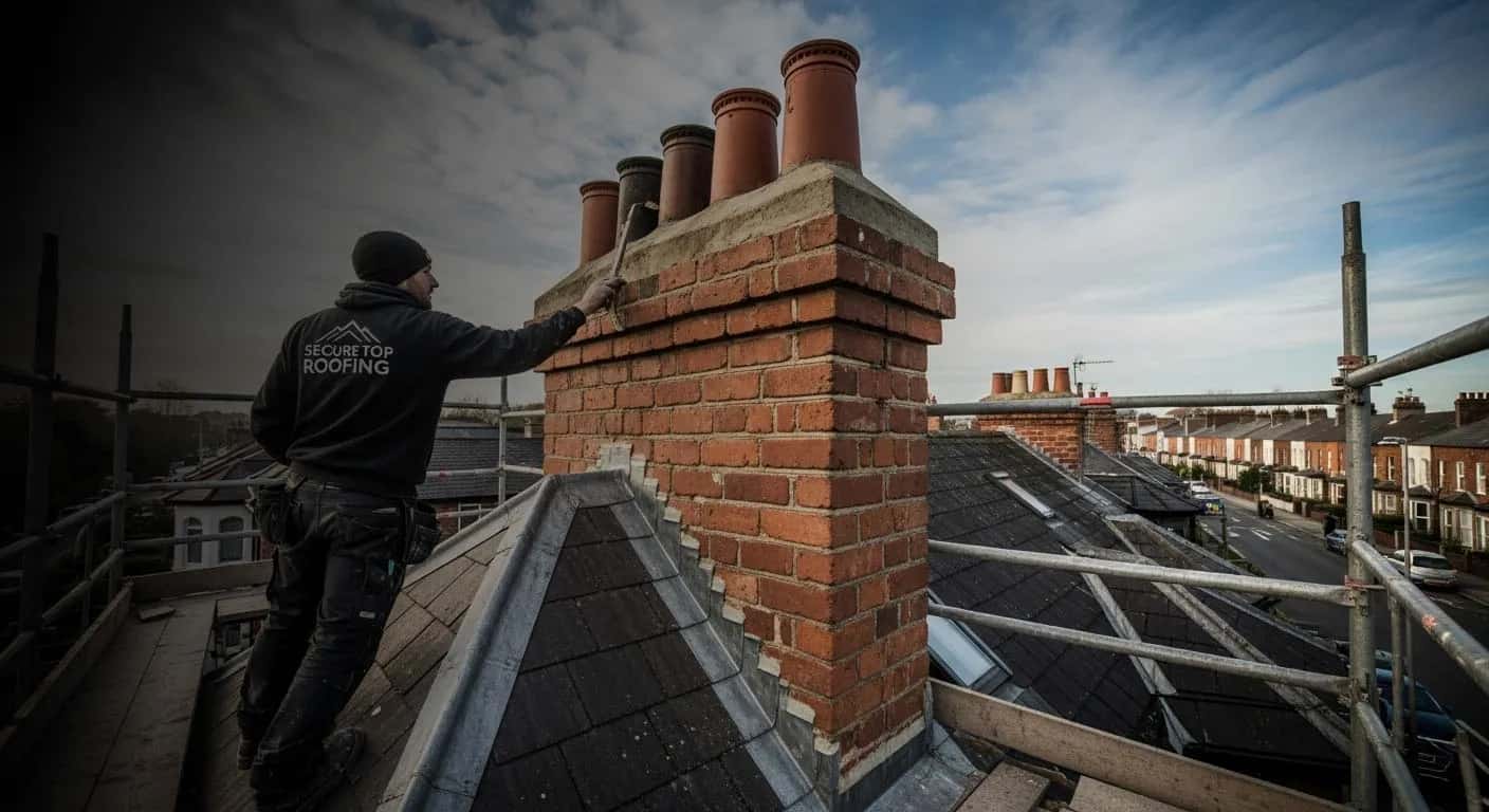 Professional chimney repair and repointing in Dublin 15 by Secure Top Roofing team