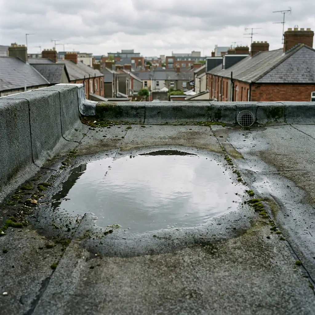 Water Pooling on a Flat Roof: When Is It a Problem?