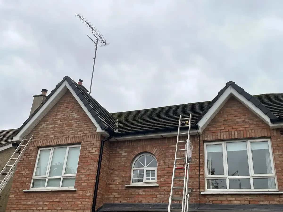 Secure Top Roofing team repairing roof leak in Dublin